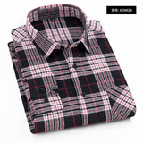 Plaid Shirt Autumn Flannel Red Checkered Shirt Men Long Sleeve