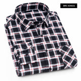 Plaid Shirt Autumn Flannel Red Checkered Shirt Men Long Sleeve