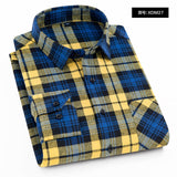 Plaid Shirt Autumn Flannel Red Checkered Shirt Men Long Sleeve