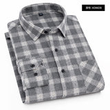 Plaid Shirt Autumn Flannel Red Checkered Shirt Men Long Sleeve