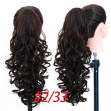 WIG Synthetic Long Wavy Extensions Pony Tail Hairpiece Black Brown