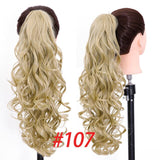 WIG Synthetic Long Wavy Extensions Pony Tail Hairpiece Black Brown