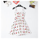 Marwin Off shoulder ruffle Dot summer Dress women white strap chiffon
