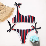 Women Swimwear Printed Tie Bowknot Bikinis Brazilian Monokini
