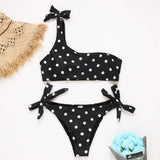 Women Swimwear Printed Tie Bowknot Bikinis Brazilian Monokini