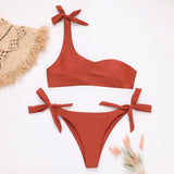 Women Swimwear Printed Tie Bowknot Bikinis Brazilian Monokini