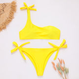 Women Swimwear Printed Tie Bowknot Bikinis Brazilian Monokini
