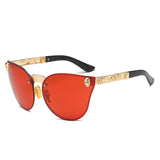 Gothic Skull Frame Metal Temple Feminino Sun Glasses