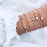 30 Styles Mix Turtle Heart Pearl Crystal Marble Bracelets for Women