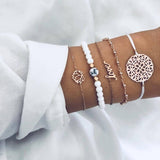30 Styles Mix Turtle Heart Pearl Crystal Marble Bracelets for Women