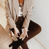 Blazer Women Spring-Autumn Vintage Tweed Suits Jackets