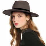 WELROG Black Red  Women Hat Winter Men Jazz Hats Trilby Chapeau Caps