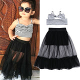 2020 Baby Girls Tulle Summer Sleeveless Crop Tops Skirt Tutu dresses
