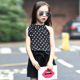 Girls Chiffon Clothing Set Chiffon sling Girl Clothes Top & Shorts Set