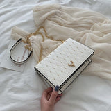 MSGHER Mini Shoulder Bags Women Plaid Chain Small Square