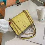 MSGHER Mini Shoulder Bags Women Plaid Chain Small Square