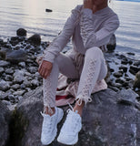 New Autumn Winter Two Pieces Set Women Workout Top And Pants Set Lady