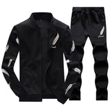 ASALI Mens Tracksuit Spring 3D Print Pleated Hoodies Pant Suit