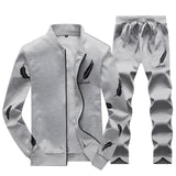 ASALI Mens Tracksuit Spring 3D Print Pleated Hoodies Pant Suit