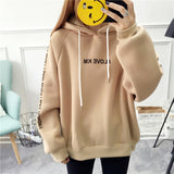 Female Hoodie Pink Black Hoodies Women Long Sleeve  For Women