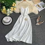 Fitaylor Sexy Spaghetti Strap Long Dress Women Elegant Backless Dresse