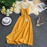 Fitaylor Sexy Spaghetti Strap Long Dress Women Elegant Backless Dresse