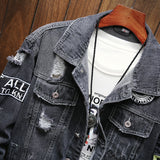 Mens Jackets And Coats Black Holes Denim Coats