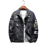 Mens Jackets And Coats Black Holes Denim Coats