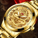 Men Watch Golden  Luxury Waterproof Full Steel Quartz
