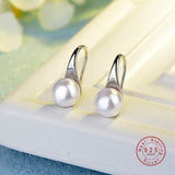 Big Clear Pearl Earrings  Simple Round White Pearl Earrings For Women