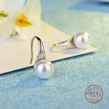 Big Clear Pearl Earrings  Simple Round White Pearl Earrings For Women