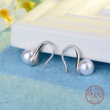 Big Clear Pearl Earrings  Simple Round White Pearl Earrings For Women