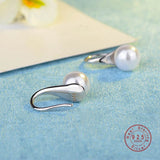 Big Clear Pearl Earrings  Simple Round White Pearl Earrings For Women