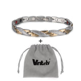 Vinterly Health Energy Bracelet Stainless Steel Magnetic Cross For Men