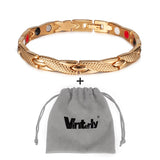 Vinterly Health Energy Bracelet Stainless Steel Magnetic Cross For Men