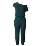 Women Bodysuits One-Shoulder Wide Leg Jumpsuit Party Trousers Jumpsuit