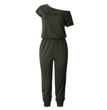 Women Bodysuits One-Shoulder Wide Leg Jumpsuit Party Trousers Jumpsuit