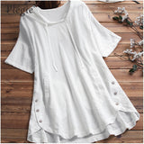 Plegie New Fashion Women Summer Female T-shirt Tops With Pockets