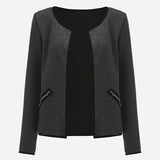 Women Solid Color Pocket Zipper Casual Jacket Coat