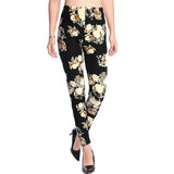 New Print Flower Leggings Plus Size Fashion Women  Aptitud Trousers