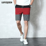 Men Elastic Waist Summer Beach Cotton Linen Bermuda Shorts