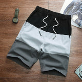 Men Elastic Waist Summer Beach Cotton Linen Bermuda Shorts