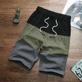 Men Elastic Waist Summer Beach Cotton Linen Bermuda Shorts