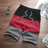 Men Elastic Waist Summer Beach Cotton Linen Bermuda Shorts