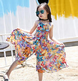 Kids summer beach dress flower Wedding Party princess dress