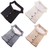 Newborn Baby Winter Warm Sleeping Bags Infant Button Knit Swaddle Wrap