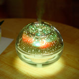 USB Crystal Night Lamp Projector 500ml Air Humidifier Aroma Diffuser