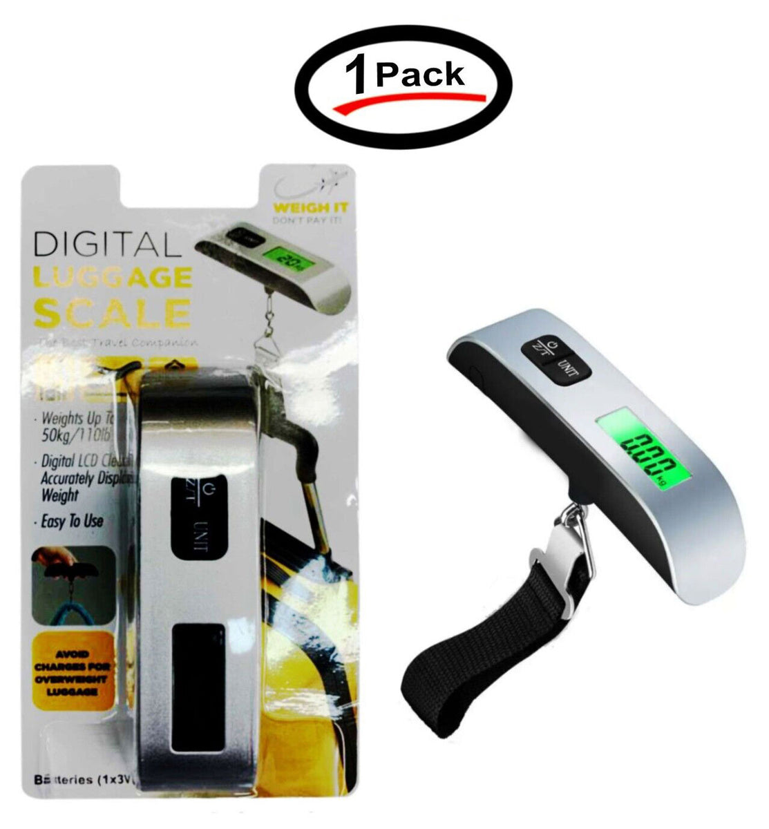 110lb / 50Kg Luggage Scale Digital LCD Travel Weight Scale Hand-grip  Portable