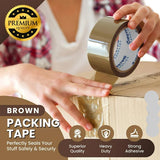 Heavy Duty Carton Sealing Brown Packing Tape Box Shipping 2" x 50 Yards (4 Pack)