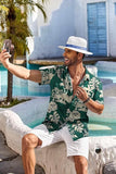 Men's Short-Sleeve Hawaiian Botanical Flower Print Shirt